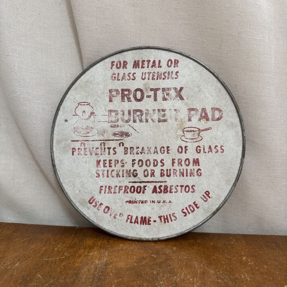 Vintage Pro-Tex Metal‎ Kitchen Hot Pad Trivet Diner Antique Stove Top Burner Pad